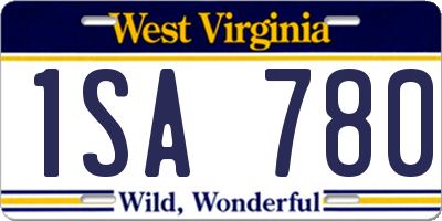 WV license plate 1SA780