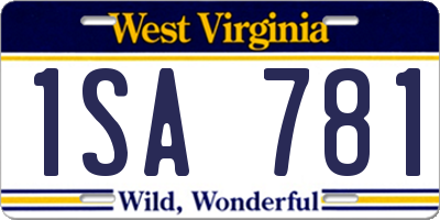 WV license plate 1SA781