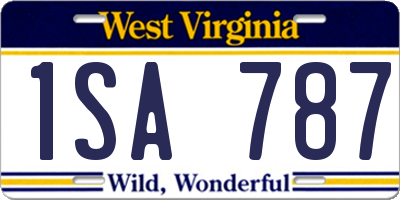 WV license plate 1SA787