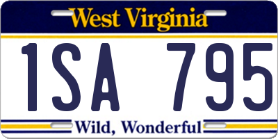WV license plate 1SA795