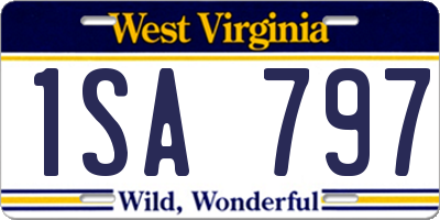 WV license plate 1SA797