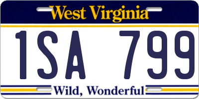 WV license plate 1SA799