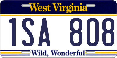 WV license plate 1SA808