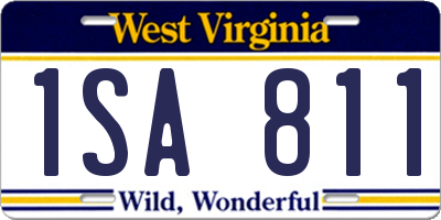 WV license plate 1SA811