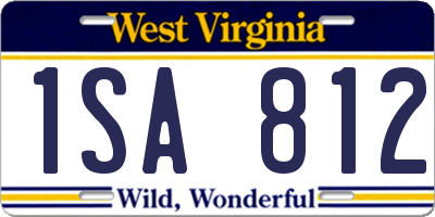 WV license plate 1SA812