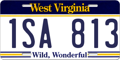 WV license plate 1SA813