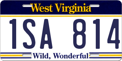 WV license plate 1SA814