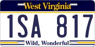 WV license plate 1SA817