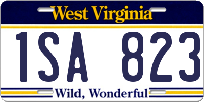 WV license plate 1SA823