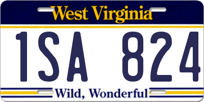 WV license plate 1SA824