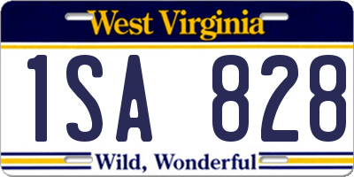 WV license plate 1SA828