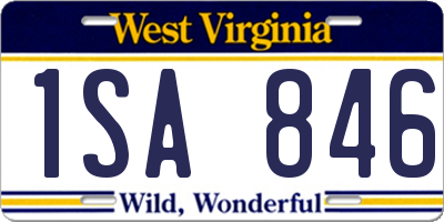WV license plate 1SA846