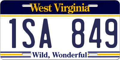 WV license plate 1SA849