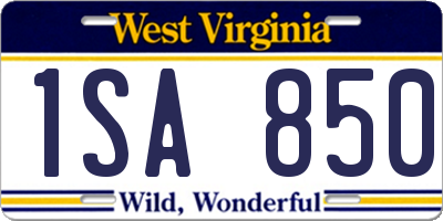 WV license plate 1SA850