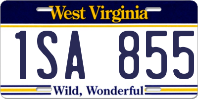 WV license plate 1SA855