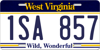WV license plate 1SA857
