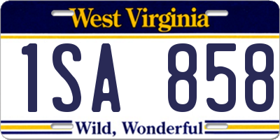 WV license plate 1SA858