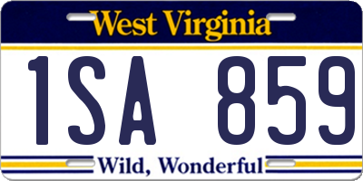 WV license plate 1SA859