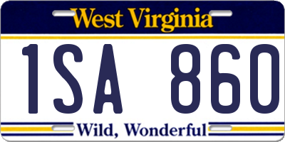 WV license plate 1SA860