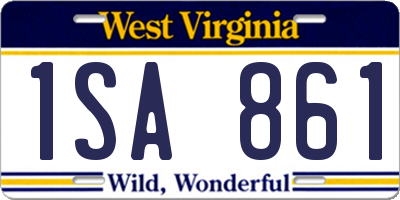 WV license plate 1SA861
