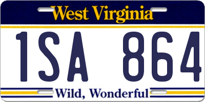 WV license plate 1SA864