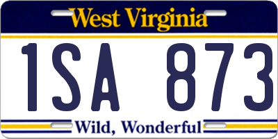 WV license plate 1SA873
