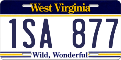 WV license plate 1SA877