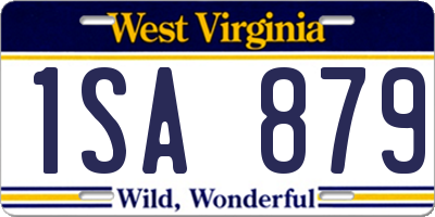 WV license plate 1SA879