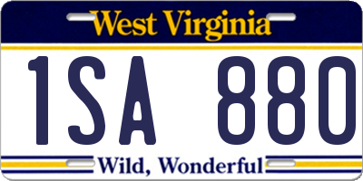 WV license plate 1SA880