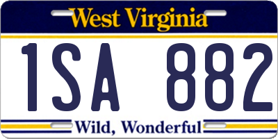 WV license plate 1SA882