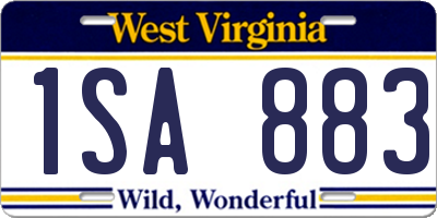 WV license plate 1SA883