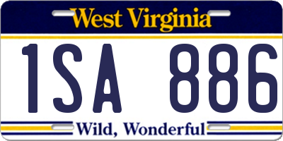 WV license plate 1SA886