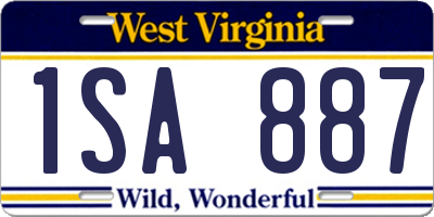 WV license plate 1SA887