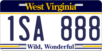 WV license plate 1SA888