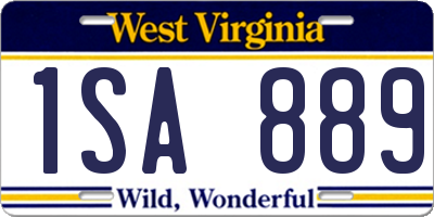 WV license plate 1SA889