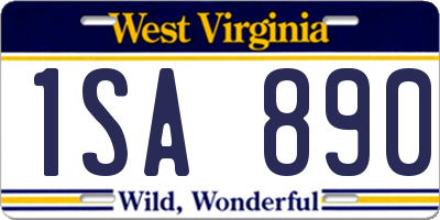 WV license plate 1SA890