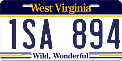 WV license plate 1SA894