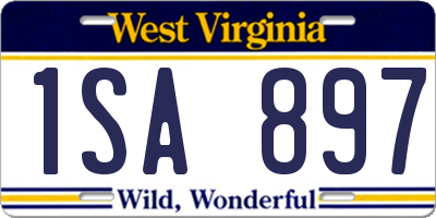 WV license plate 1SA897