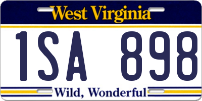 WV license plate 1SA898