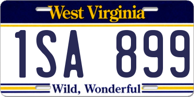 WV license plate 1SA899