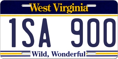WV license plate 1SA900