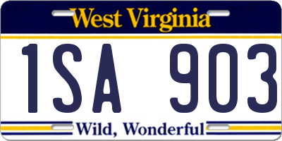 WV license plate 1SA903