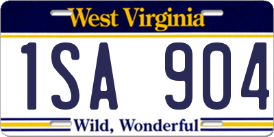 WV license plate 1SA904