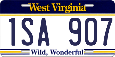 WV license plate 1SA907