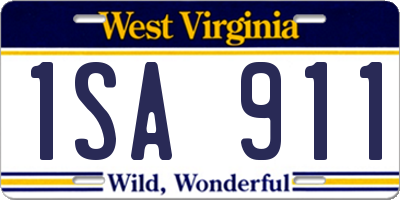 WV license plate 1SA911