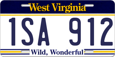 WV license plate 1SA912