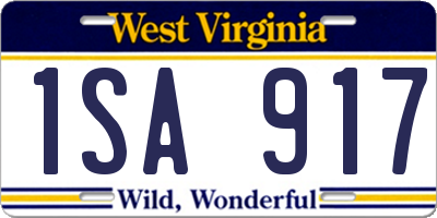 WV license plate 1SA917