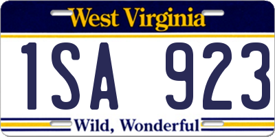 WV license plate 1SA923