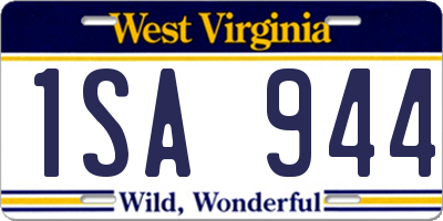 WV license plate 1SA944