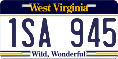 WV license plate 1SA945
